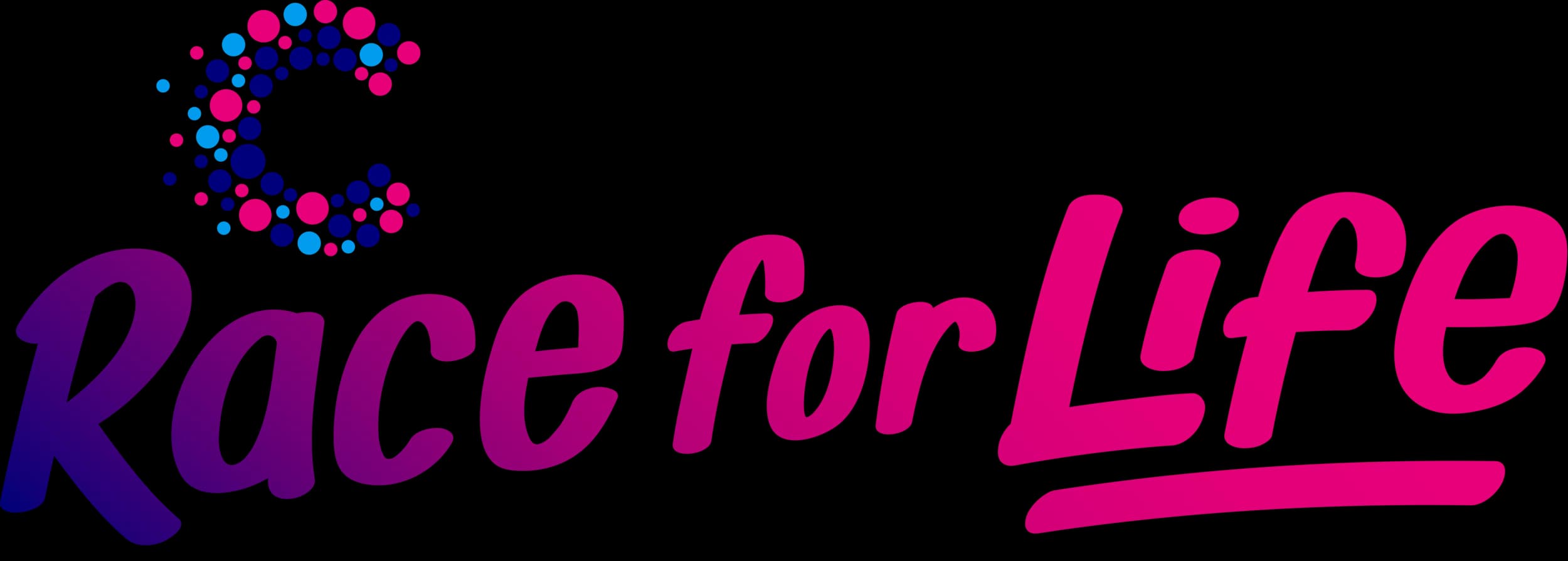 The colourful logo for Cancer Research UK's Race for Life events.