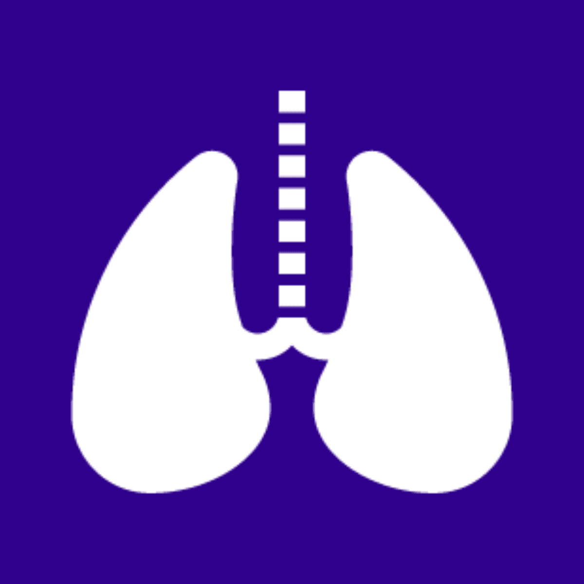 Navy blue image showing white lungs.