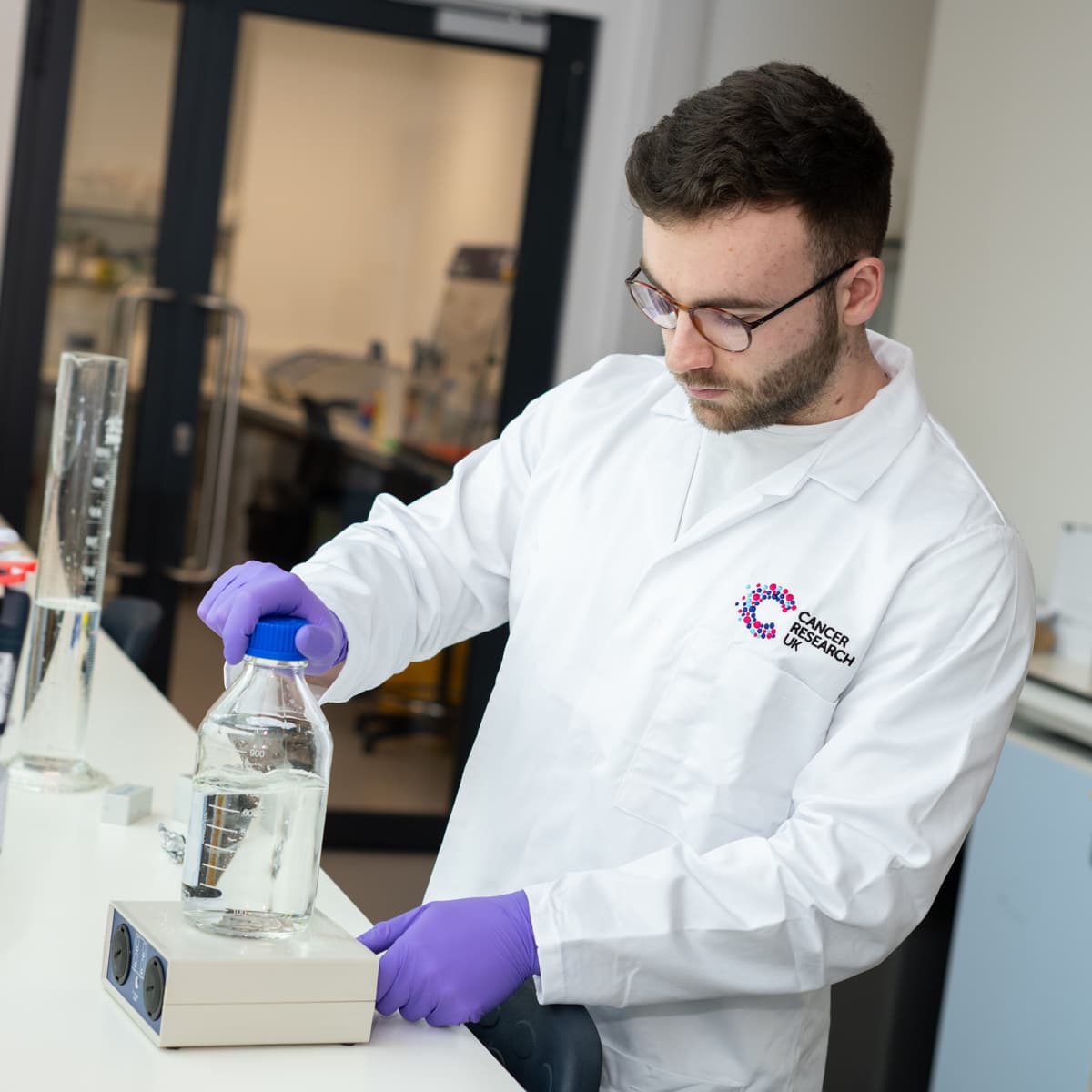 Researcher working in the lab.
