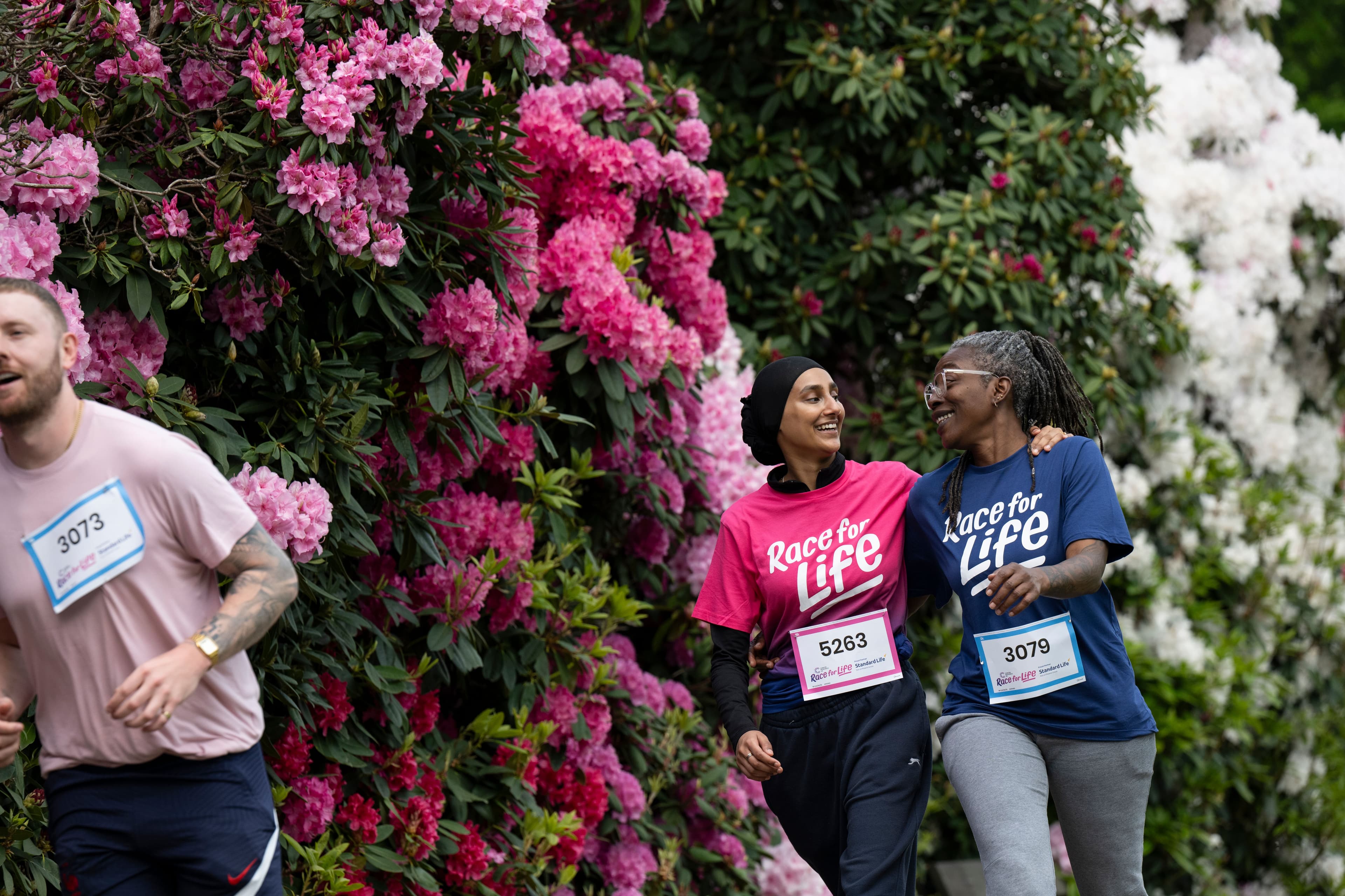 A photo of two Race for Life supporters after their race.
