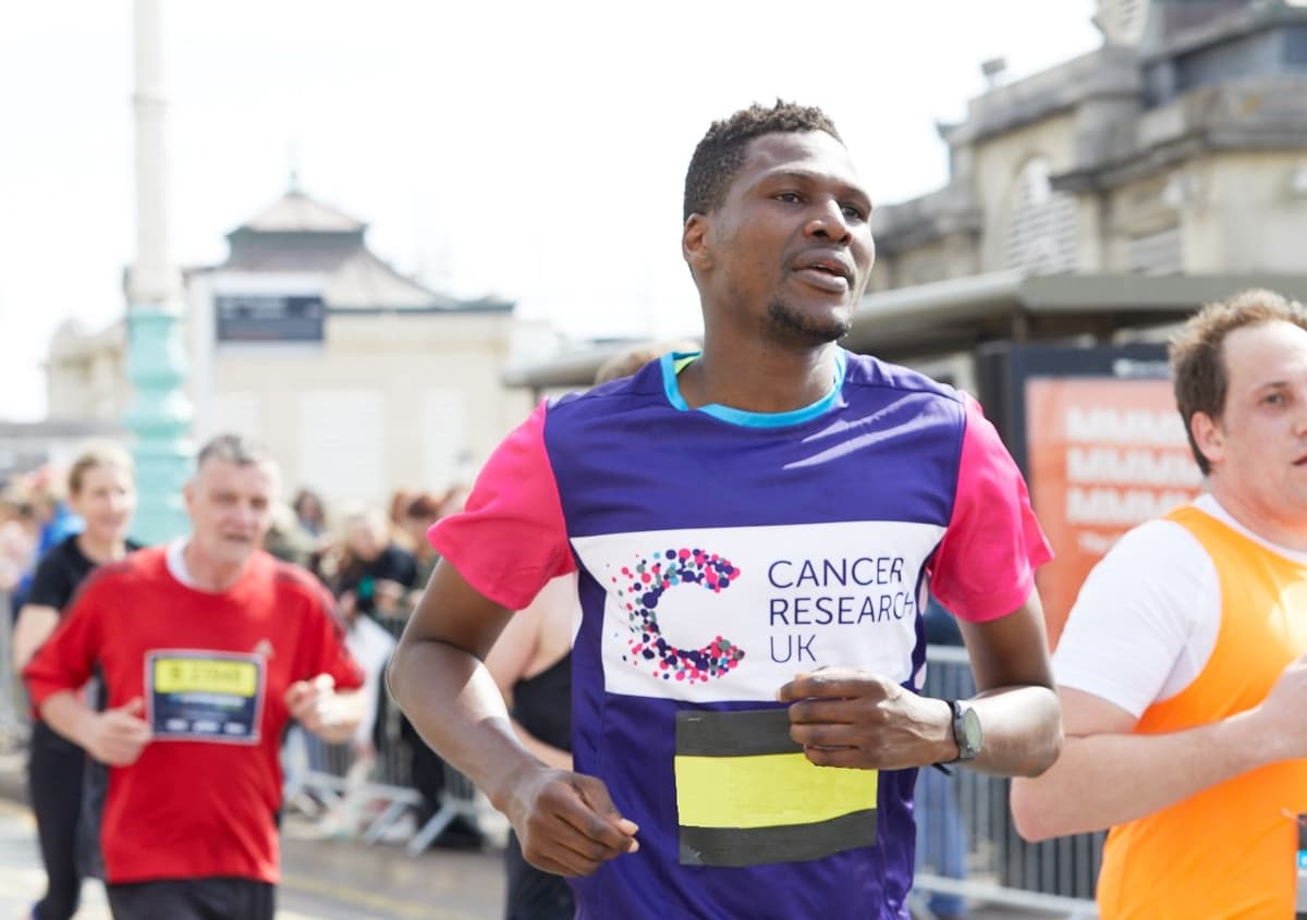 A Cancer Research UK marathon runner.