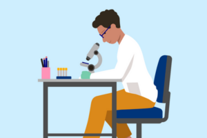 Illustration of a lab technician